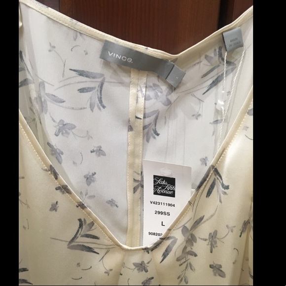 Vince Floral-Print Silk Camisole Size Large - Picture 3 of 5